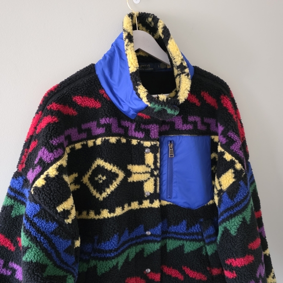 NWOT Polo Ralph Lauren L Tribal Gorpcore Indie Sleeze Ski Teddy Fleece Jacket - Picture 8 of 16